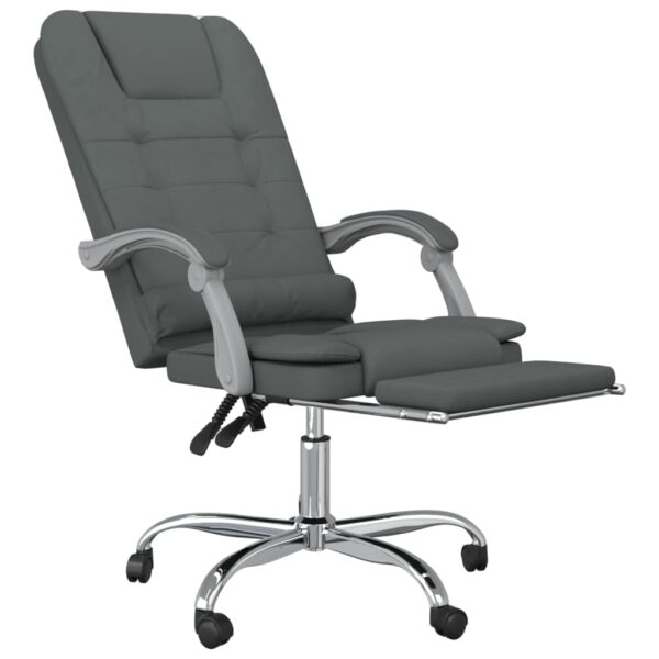 vidaXL Massage Reclining Office Chair Dark Gray Fabric - Image 6