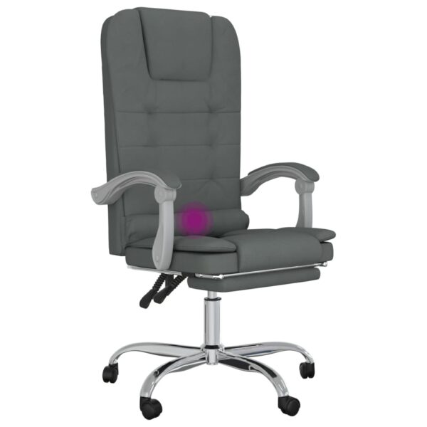 vidaXL Massage Reclining Office Chair Dark Gray Fabric - Image 9