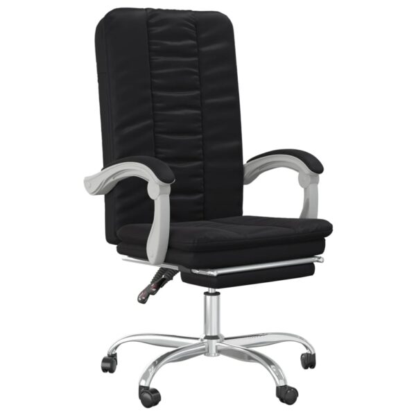 vidaXL Reclining Office Chair Black Faux Leather - Image 2