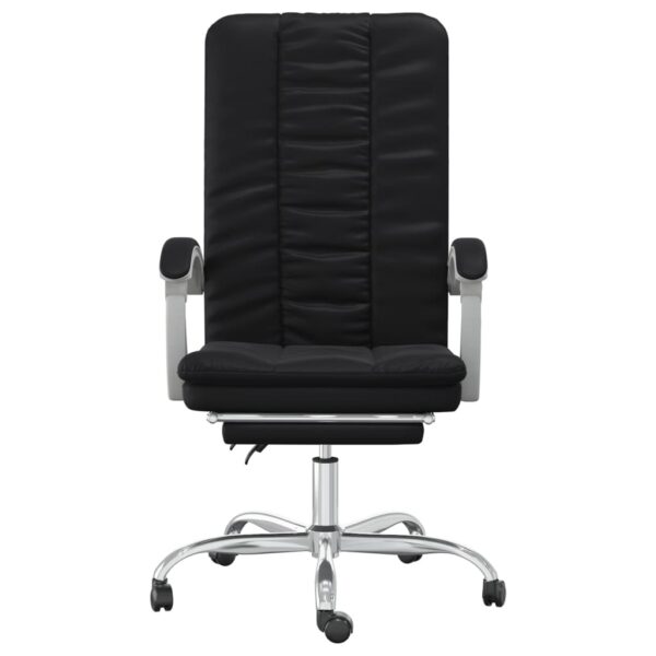 vidaXL Reclining Office Chair Black Faux Leather - Image 3