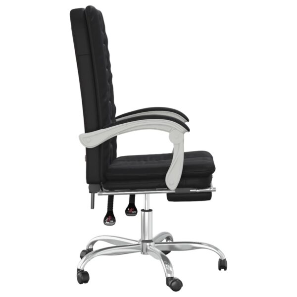 vidaXL Reclining Office Chair Black Faux Leather - Image 4