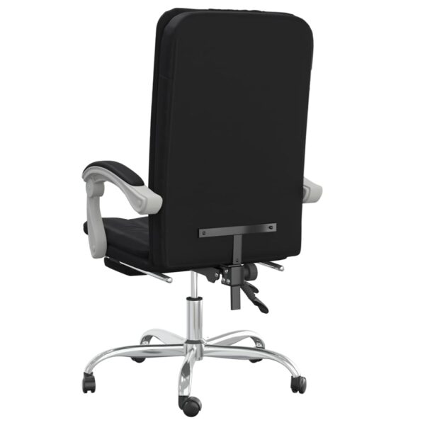 vidaXL Reclining Office Chair Black Faux Leather - Image 5