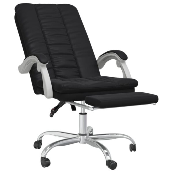 vidaXL Reclining Office Chair Black Faux Leather - Image 6