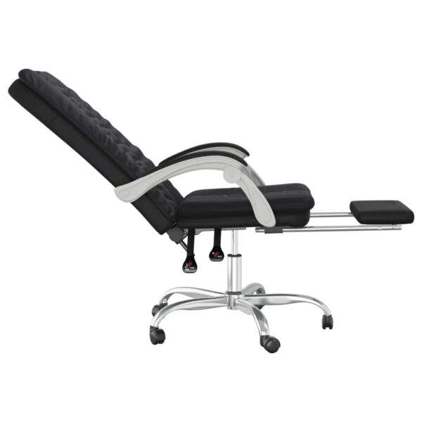 vidaXL Reclining Office Chair Black Faux Leather - Image 7