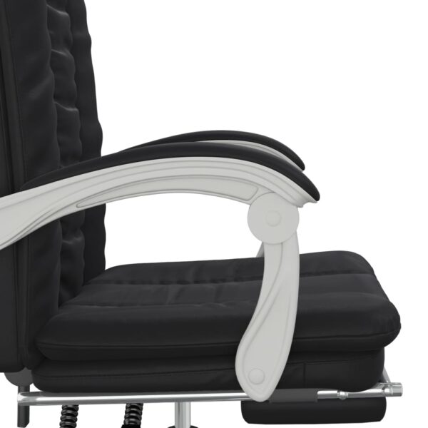 vidaXL Reclining Office Chair Black Faux Leather - Image 9