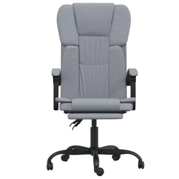 vidaXL Reclining Office Chair Light Gray Fabric - Image 3