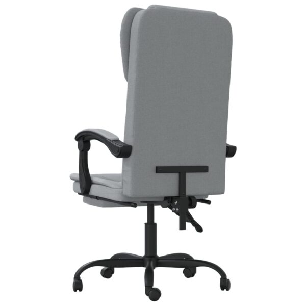 vidaXL Reclining Office Chair Light Gray Fabric - Image 5