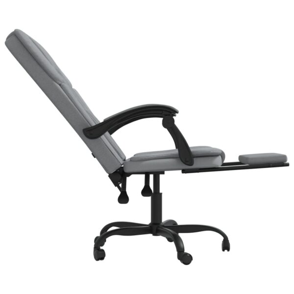 vidaXL Reclining Office Chair Light Gray Fabric - Image 7