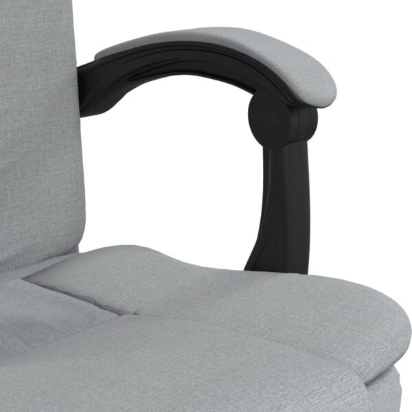 vidaXL Reclining Office Chair Light Gray Fabric - Image 9