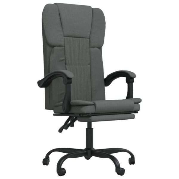 vidaXL Reclining Office Chair Dark Gray Fabric - Image 2