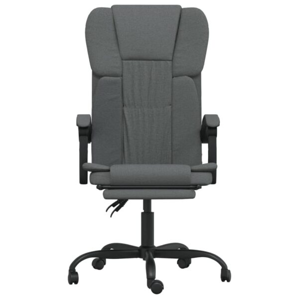 vidaXL Reclining Office Chair Dark Gray Fabric - Image 3