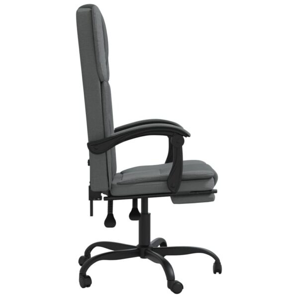 vidaXL Reclining Office Chair Dark Gray Fabric - Image 4