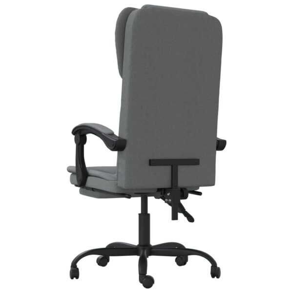 vidaXL Reclining Office Chair Dark Gray Fabric - Image 5