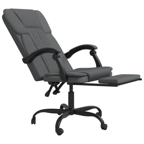 vidaXL Reclining Office Chair Dark Gray Fabric - Image 6