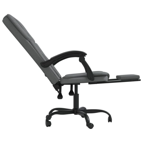 vidaXL Reclining Office Chair Dark Gray Fabric - Image 7