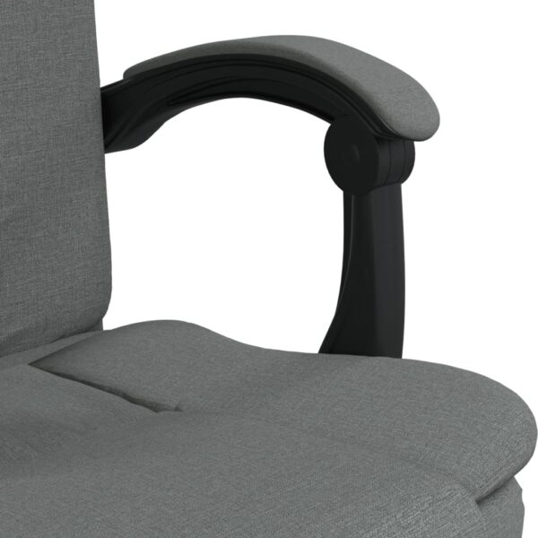 vidaXL Reclining Office Chair Dark Gray Fabric - Image 9