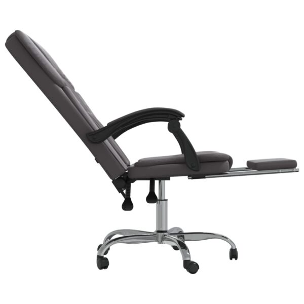 vidaXL Reclining Office Chair Gray Faux Leather - Image 7