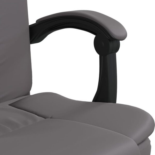 vidaXL Reclining Office Chair Gray Faux Leather - Image 9