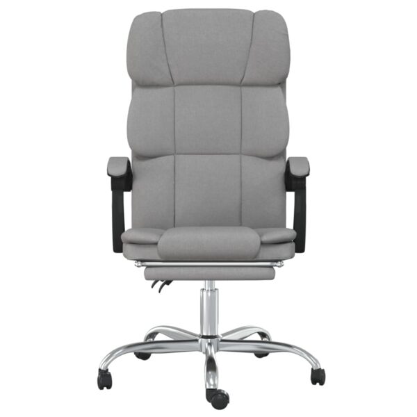 vidaXL Reclining Office Chair Light Gray Fabric - Image 3