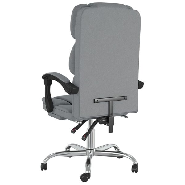 vidaXL Reclining Office Chair Light Gray Fabric - Image 5