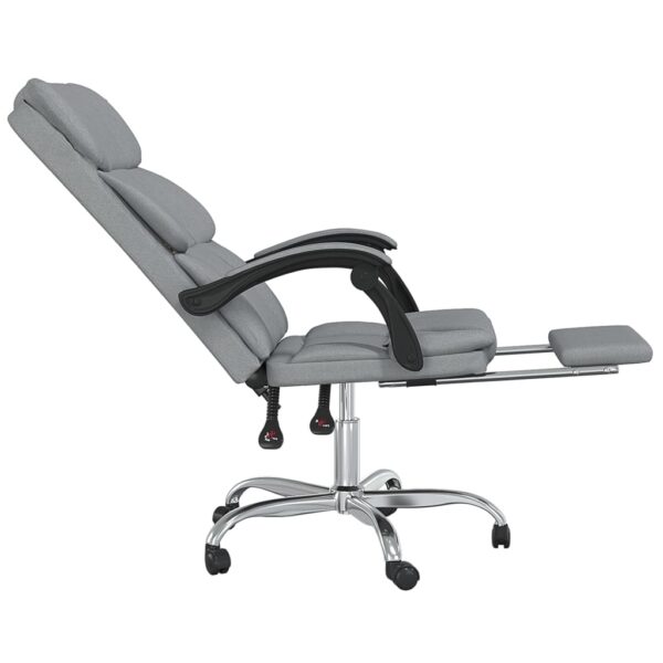 vidaXL Reclining Office Chair Light Gray Fabric - Image 7