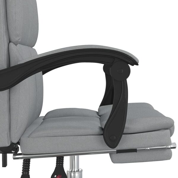 vidaXL Reclining Office Chair Light Gray Fabric - Image 9