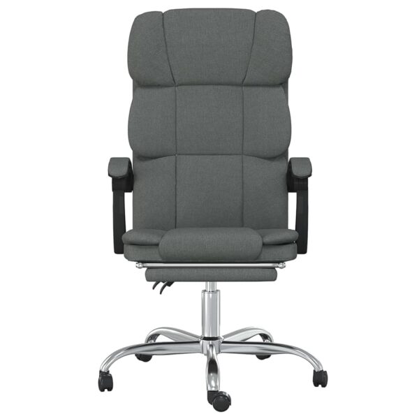 vidaXL Reclining Office Chair Dark Gray Fabric - Image 3