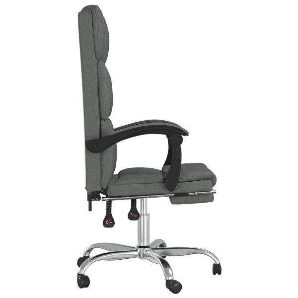 vidaXL Reclining Office Chair Dark Gray Fabric - Image 4