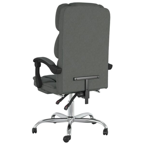 vidaXL Reclining Office Chair Dark Gray Fabric - Image 5