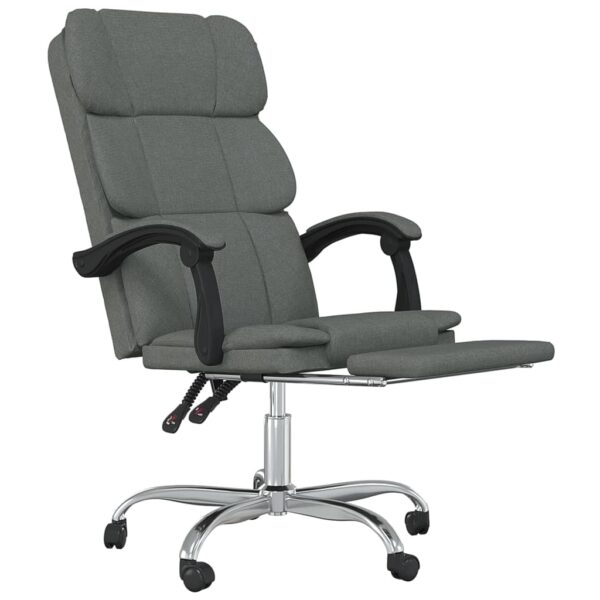 vidaXL Reclining Office Chair Dark Gray Fabric - Image 6