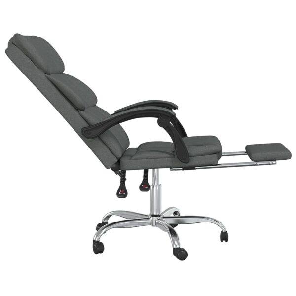 vidaXL Reclining Office Chair Dark Gray Fabric - Image 7