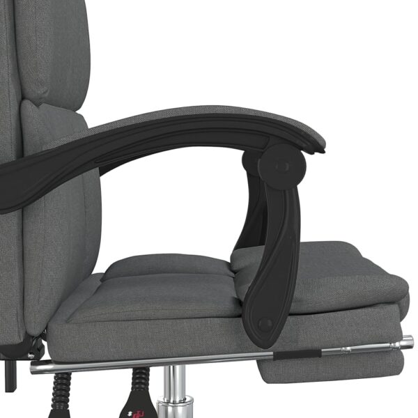 vidaXL Reclining Office Chair Dark Gray Fabric - Image 9