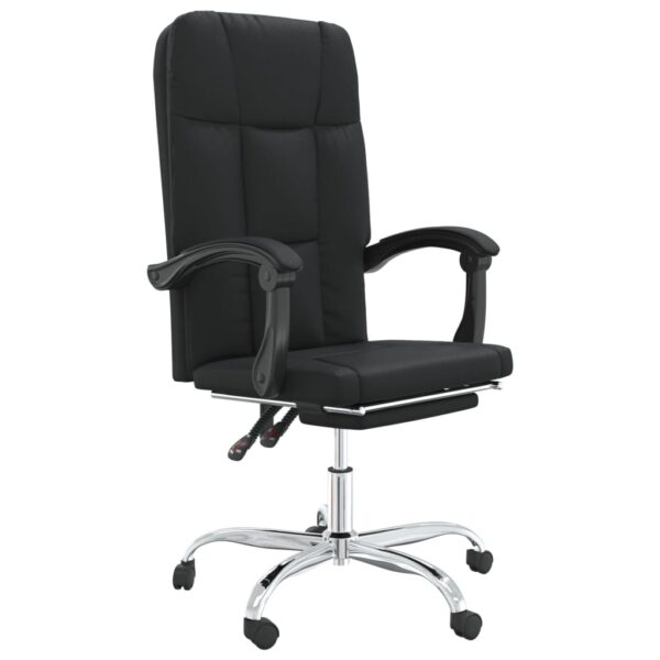 vidaXL Reclining Office Chair Black Faux Leather - Image 2