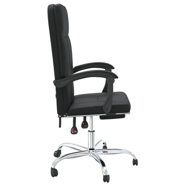 vidaXL Reclining Office Chair Black Faux Leather - Image 4