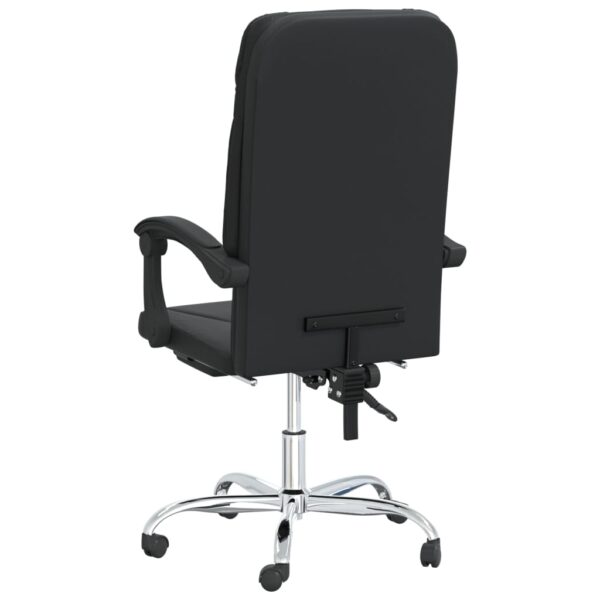 vidaXL Reclining Office Chair Black Faux Leather - Image 5