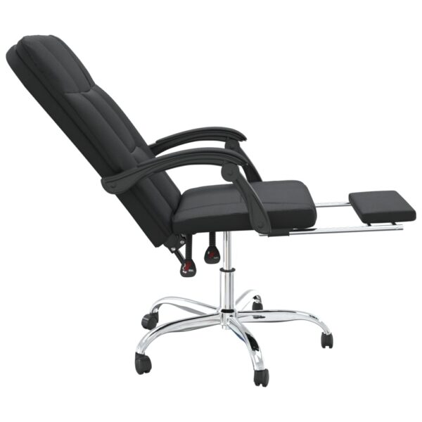 vidaXL Reclining Office Chair Black Faux Leather - Image 7