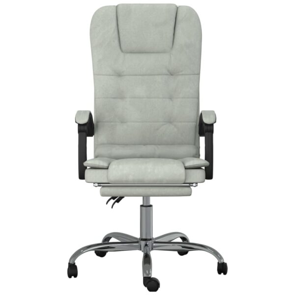 vidaXL Massage Reclining Office Chair Light Gray Velvet - Image 3