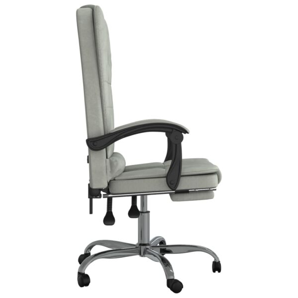 vidaXL Massage Reclining Office Chair Light Gray Velvet - Image 4