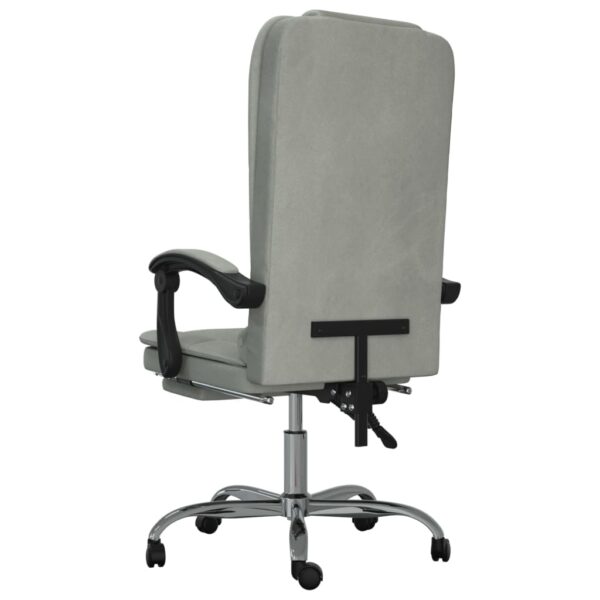 vidaXL Massage Reclining Office Chair Light Gray Velvet - Image 5