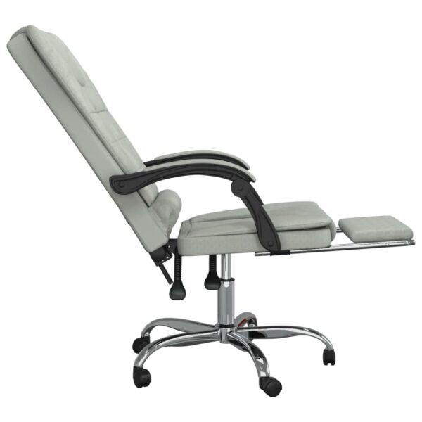 vidaXL Massage Reclining Office Chair Light Gray Velvet - Image 7