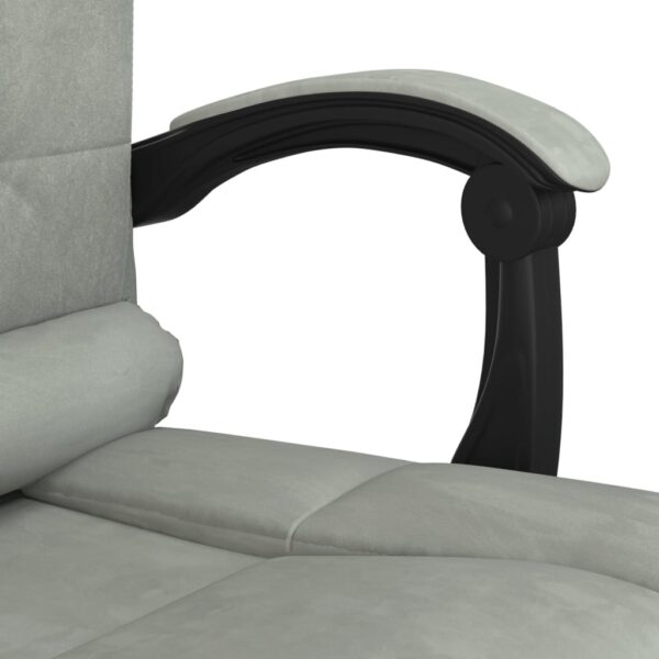 vidaXL Massage Reclining Office Chair Light Gray Velvet - Image 10