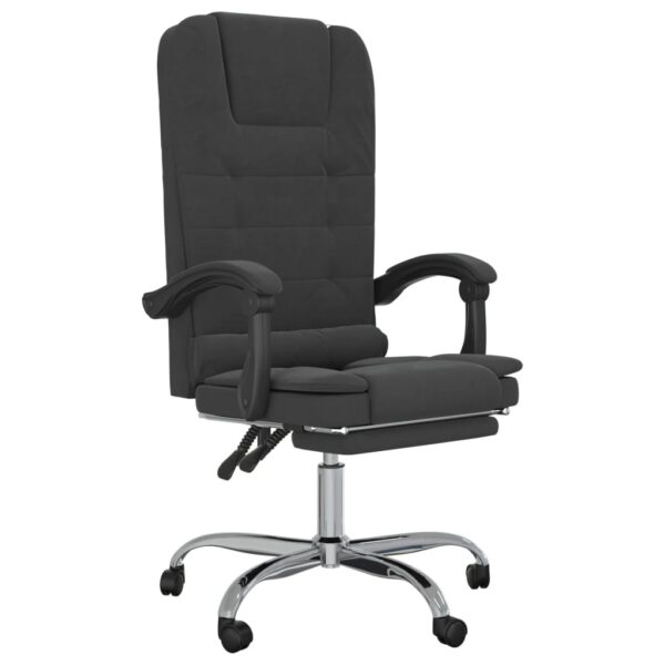 vidaXL Massage Reclining Office Chair Black Velvet - Image 2