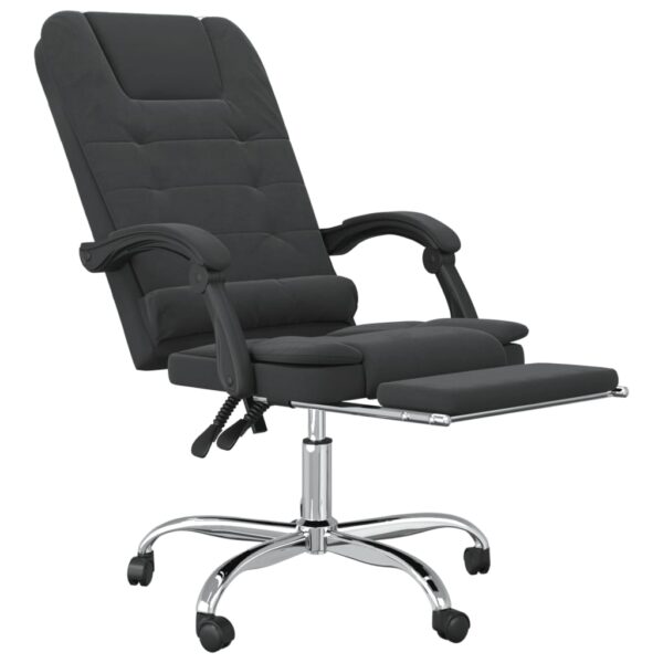 vidaXL Massage Reclining Office Chair Black Velvet - Image 6