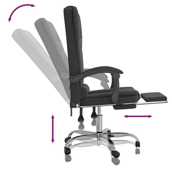 vidaXL Massage Reclining Office Chair Black Velvet - Image 8