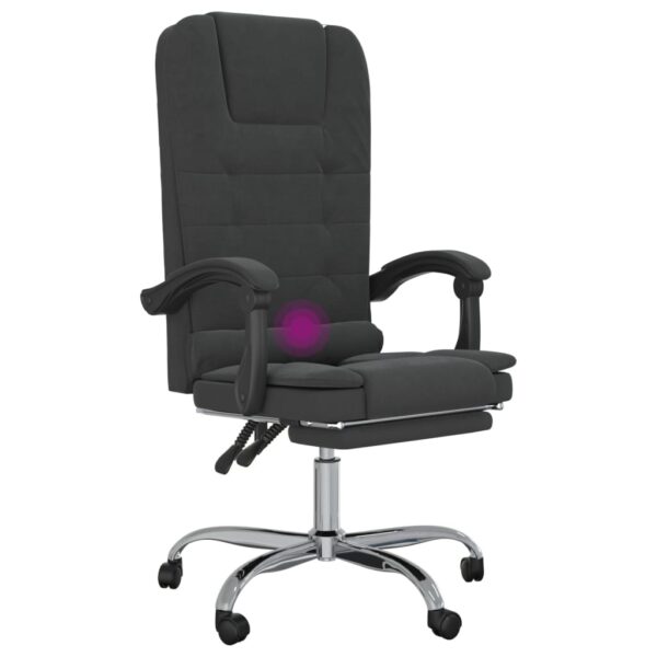 vidaXL Massage Reclining Office Chair Black Velvet - Image 9