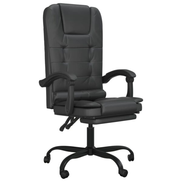 vidaXL Massage Reclining Office Chair Black Faux Leather - Image 2