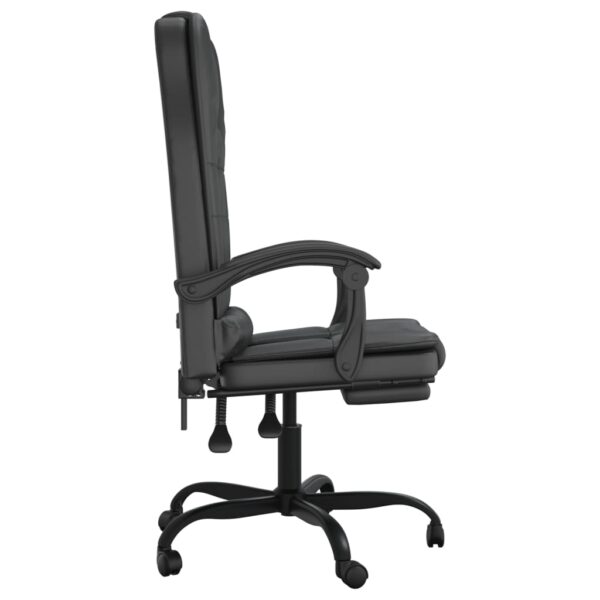 vidaXL Massage Reclining Office Chair Black Faux Leather - Image 4