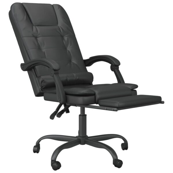 vidaXL Massage Reclining Office Chair Black Faux Leather - Image 6