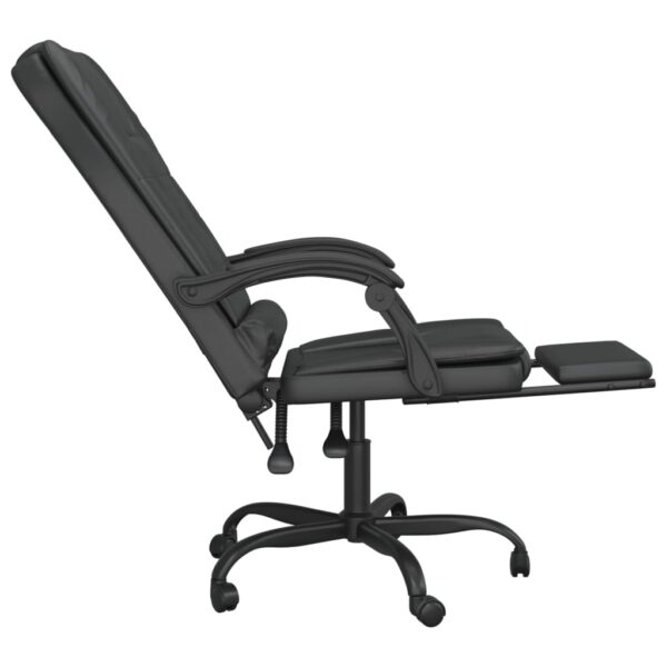 vidaXL Massage Reclining Office Chair Black Faux Leather - Image 7