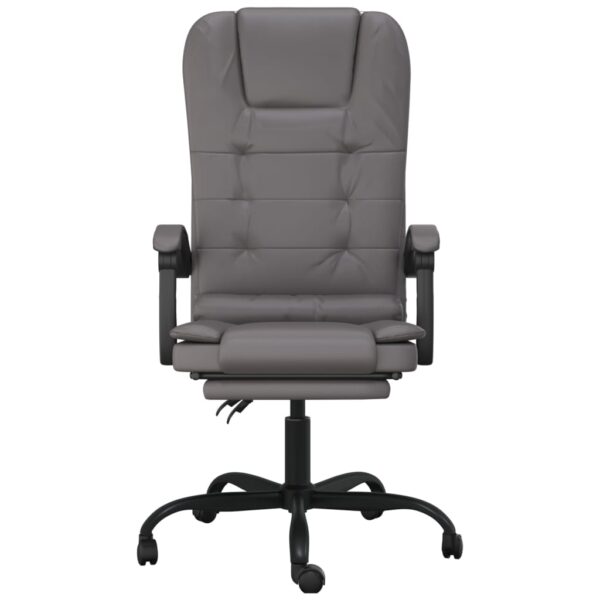 vidaXL Massage Reclining Office Chair Gray Faux Leather - Image 3